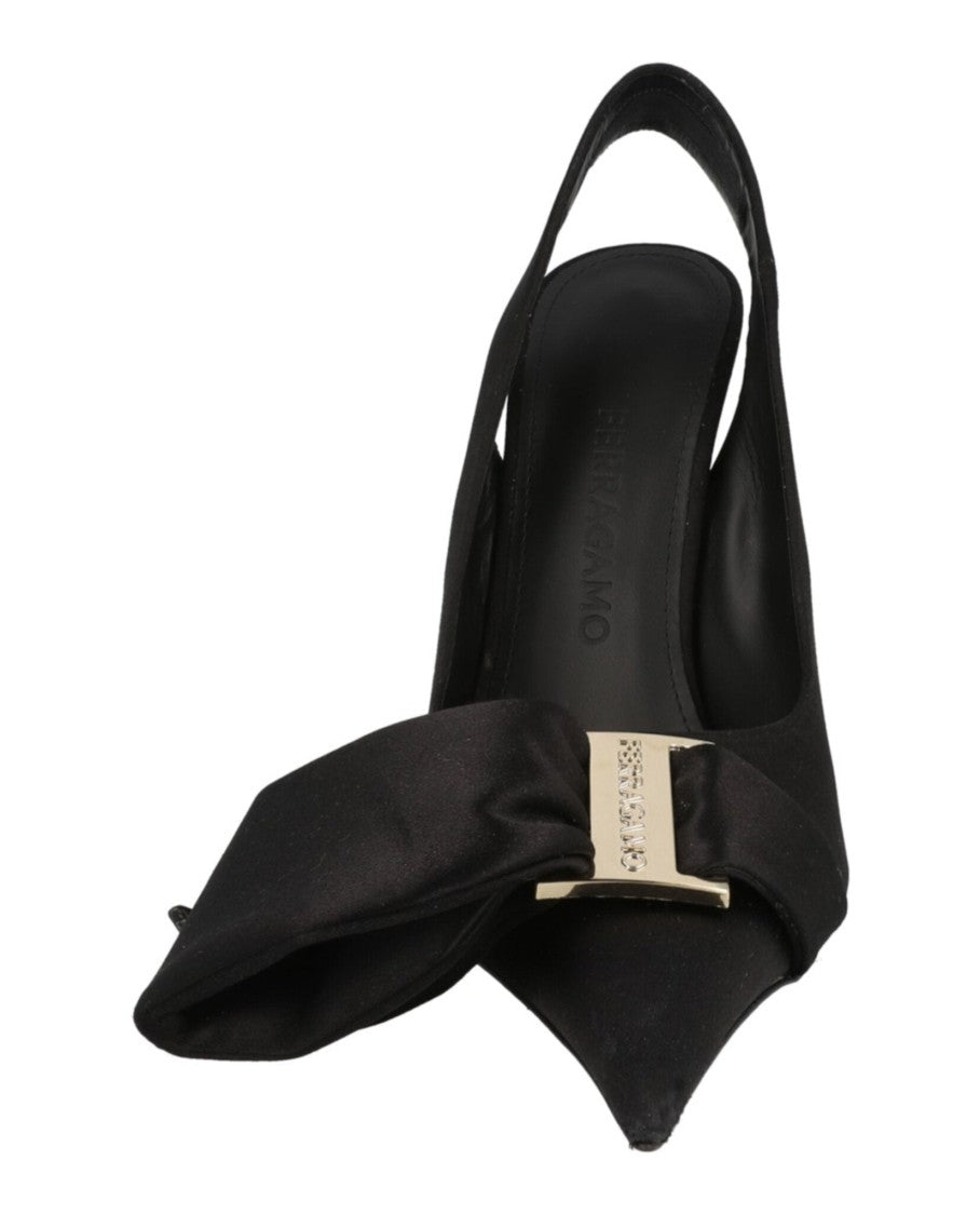 Ferragamo Erica X5 Slingback Heels With Foldover Ribbon Detail