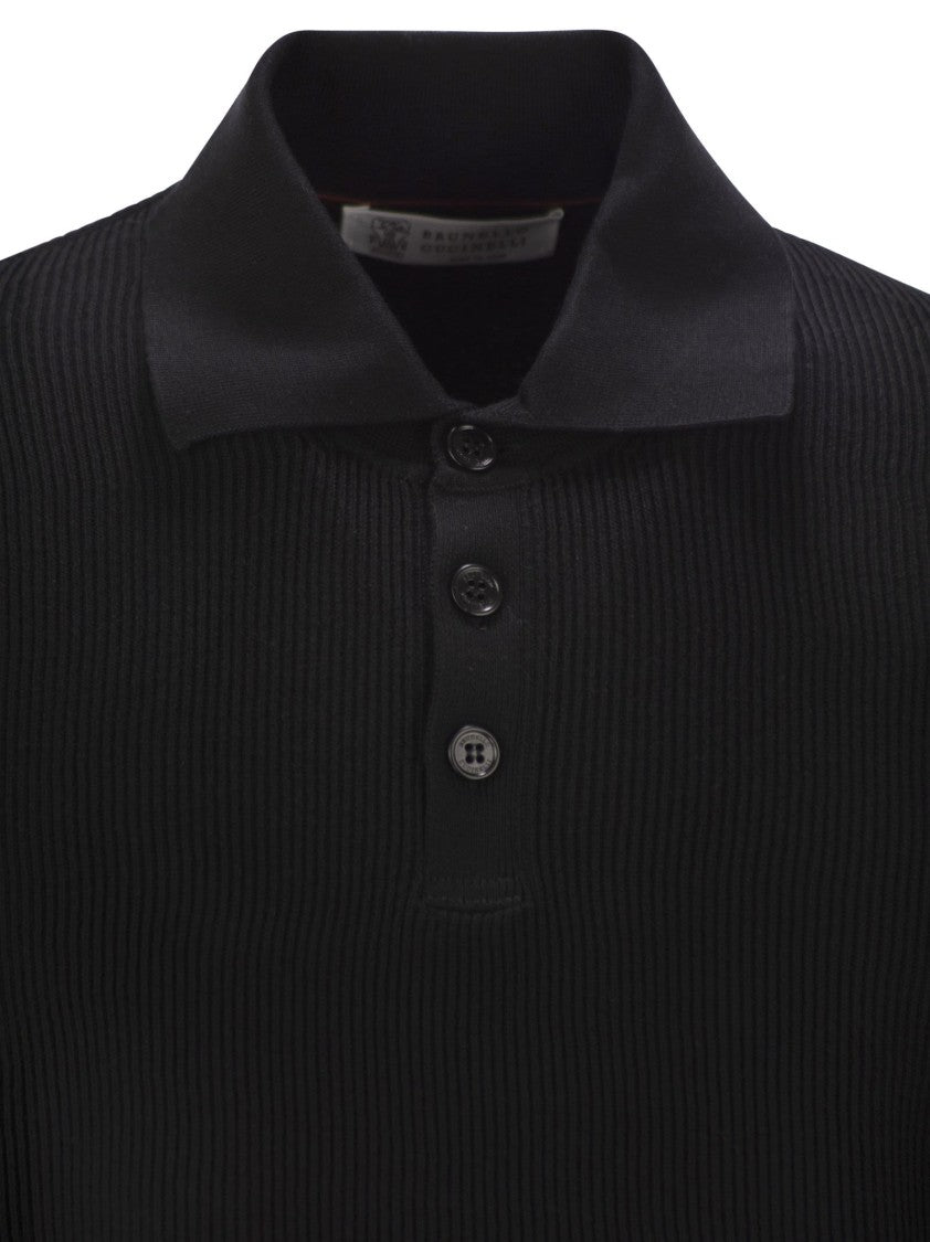 Brunello Cucinelli Ribbed Cotton Polo-Style Jersey