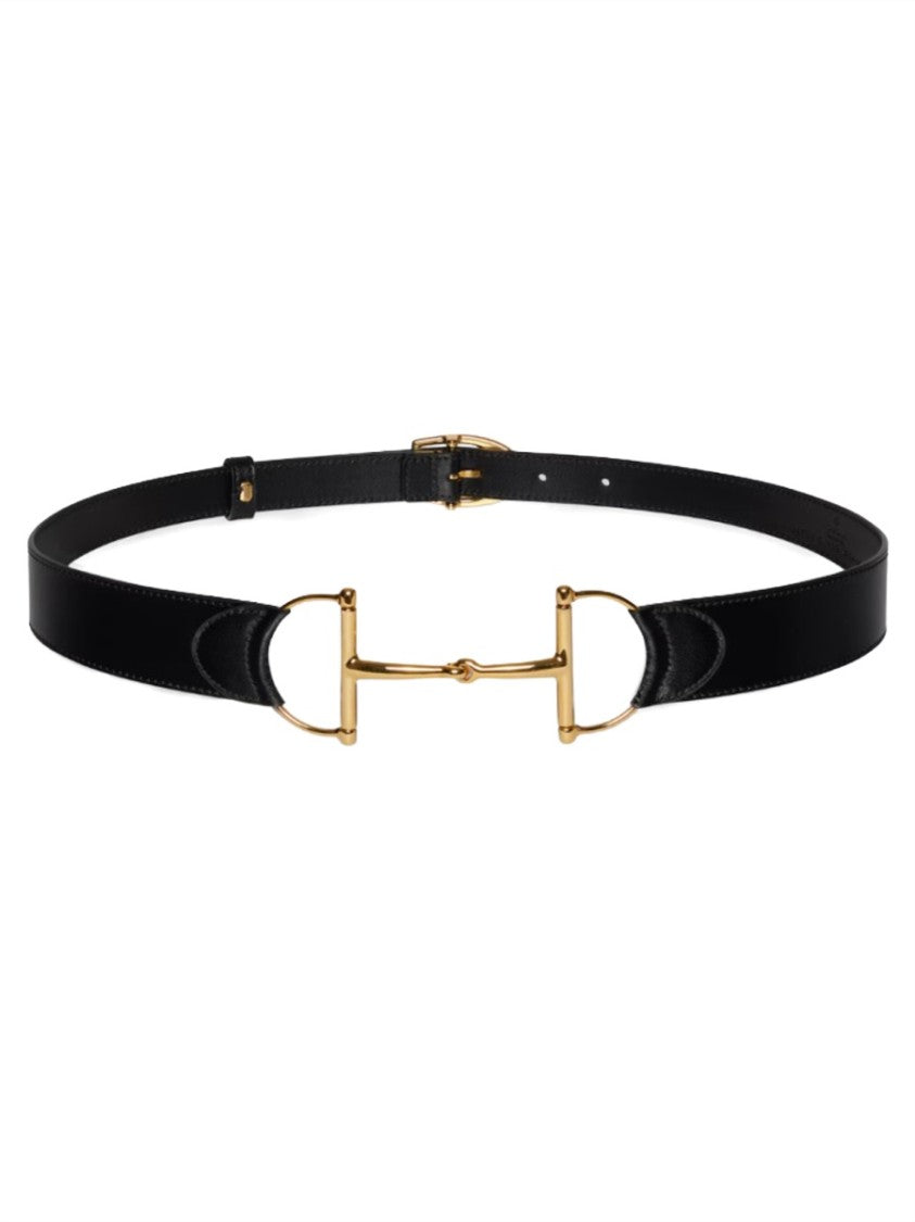Gucci Oversized Gold-Tone Calfskin Belt