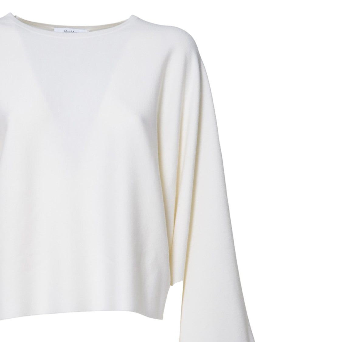 Max Mara Cropped Top With Flowing Sleeves And V-Neckline