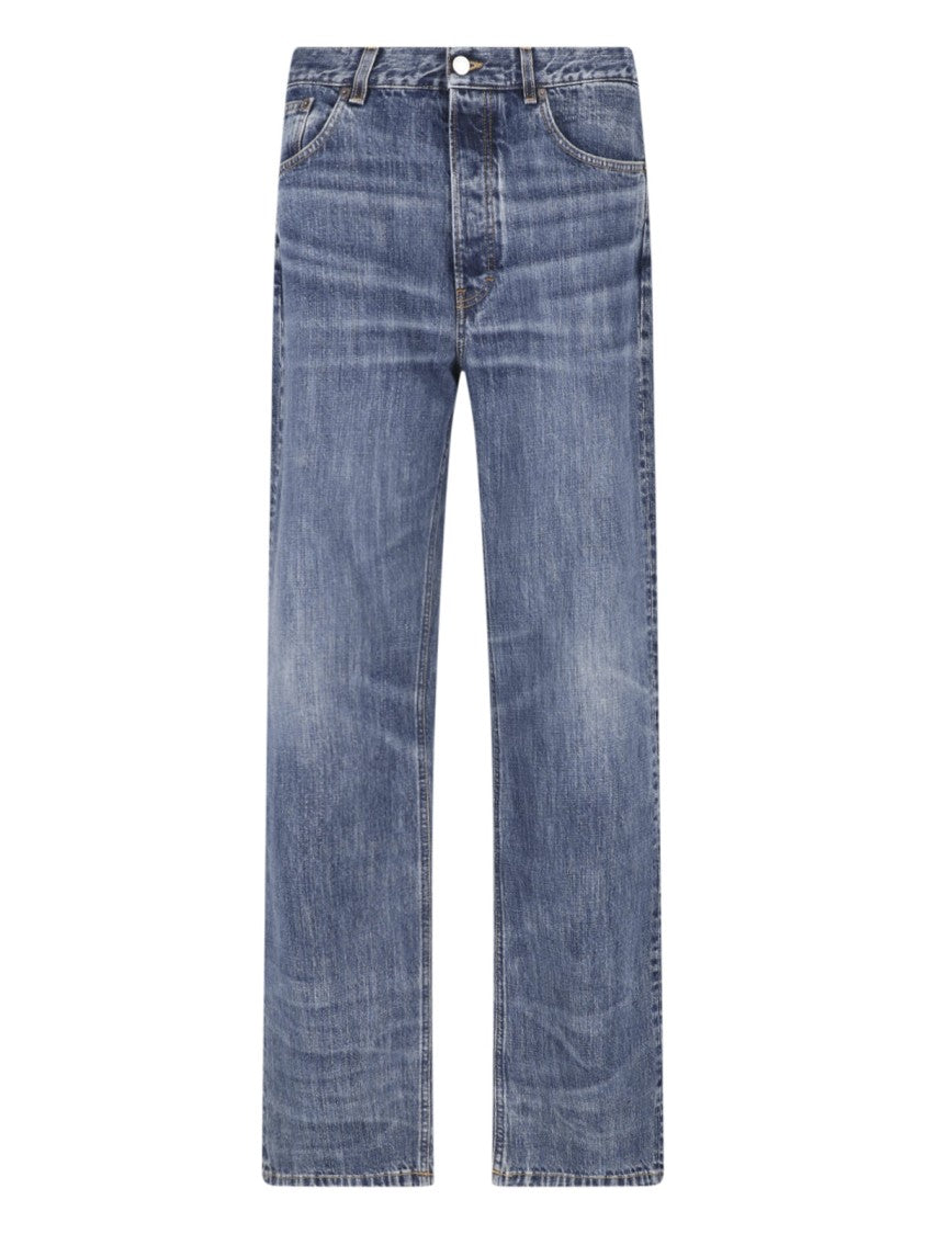 Jeanerica Blue Straight-Leg Recycled Cotton-Blend Jeans