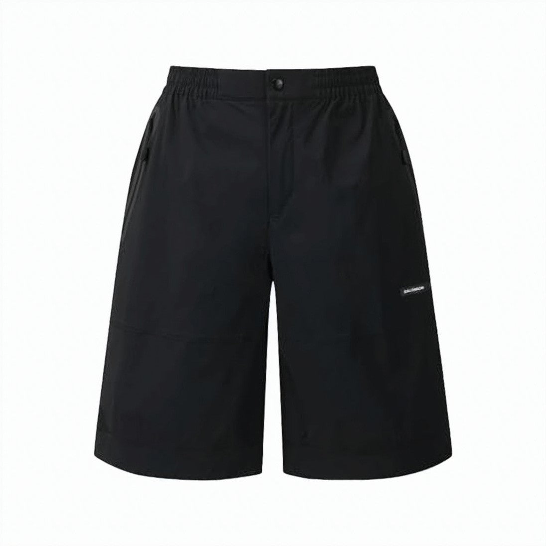 Salomon Straight-Cut Black Shorts With Elastic Waistband And Zippered Pockets