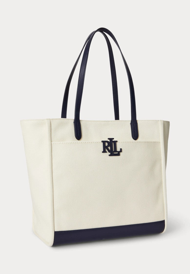 Lauren Ralph Lauren Khaki Beige Cmryn Large Cotton Tote