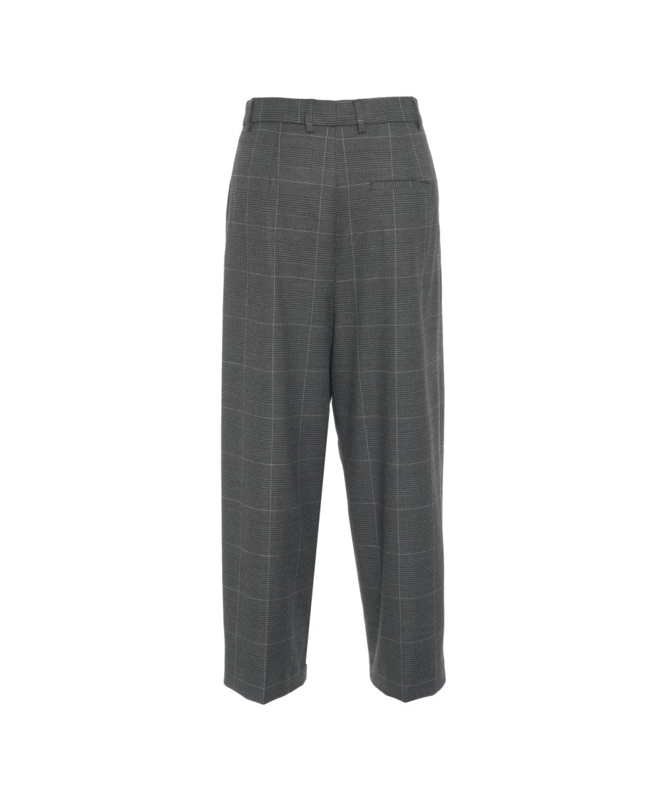 Rossi High-Waisted Trousers With Pleats And Classic Check Pattern