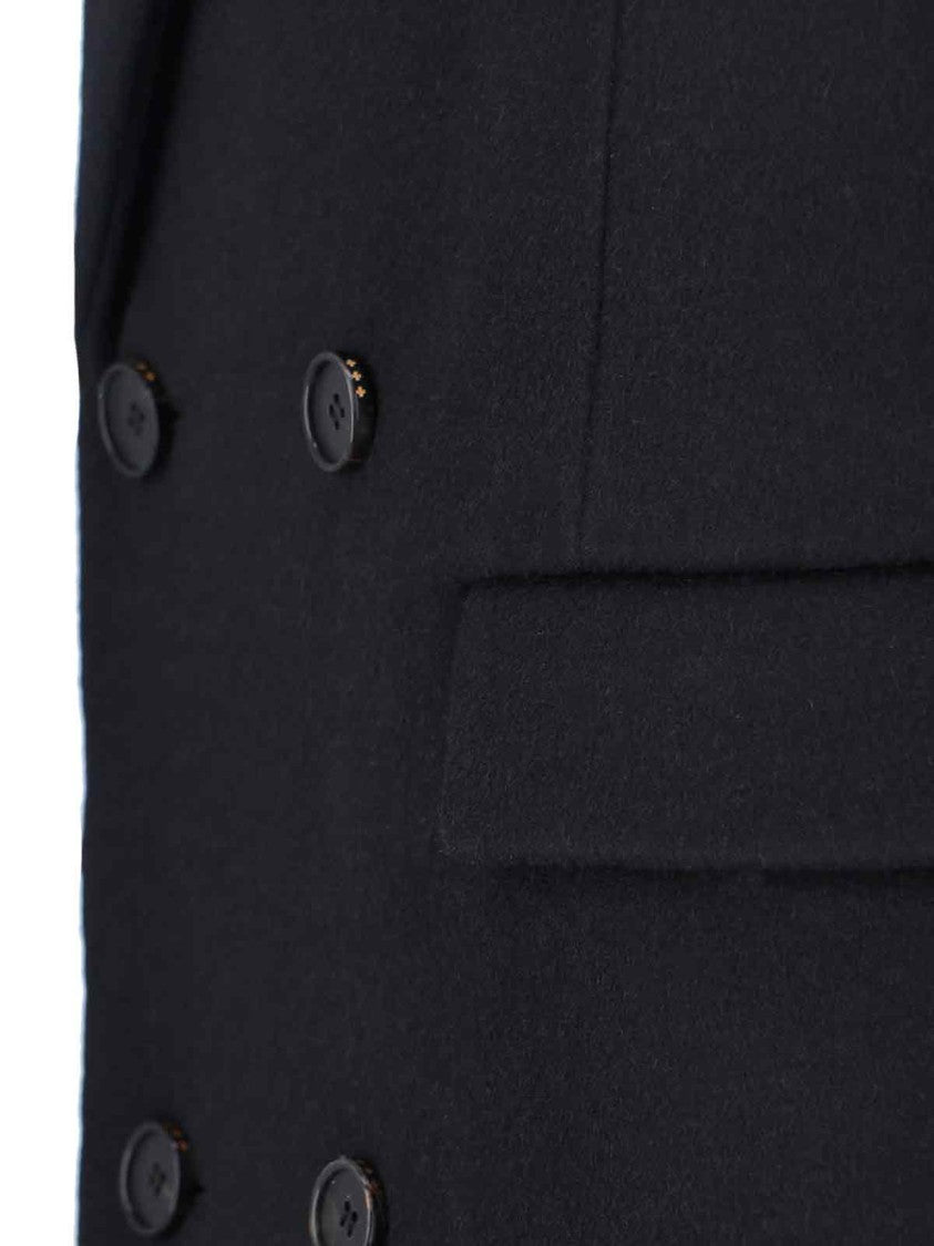 Tonywack Double-Breasted Long Coat With Notch Lapel