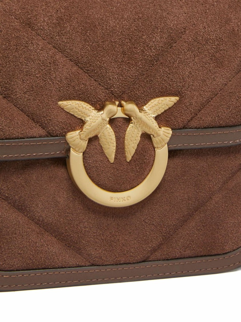 Pinko Medium Suede Texture Shoulder Bag
