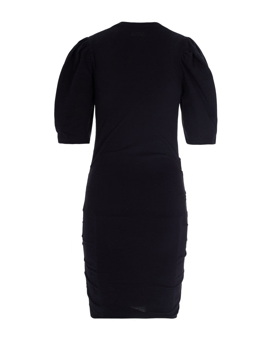 Isabel Marant Fitted Black Mini Dress With Pleated Detailing