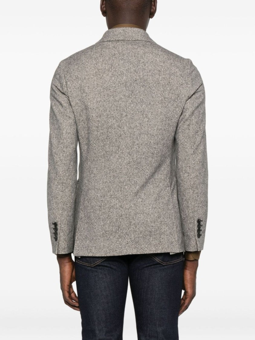 Circolo 1901 Double-Breasted Herringbone Jacket With Tailored Fit