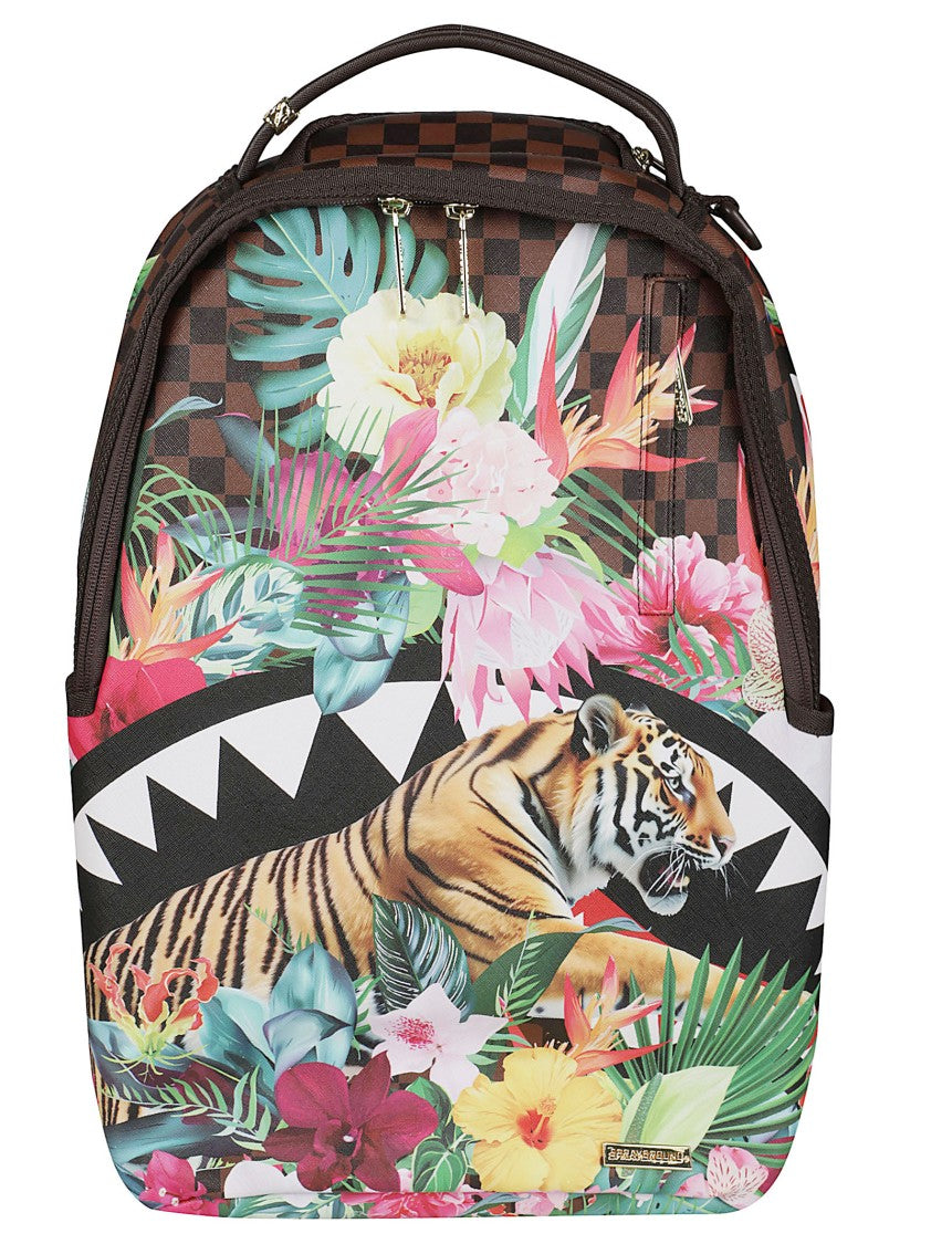 Sprayground Flowering Jungle Shark2 Backpack With Tiger Motif