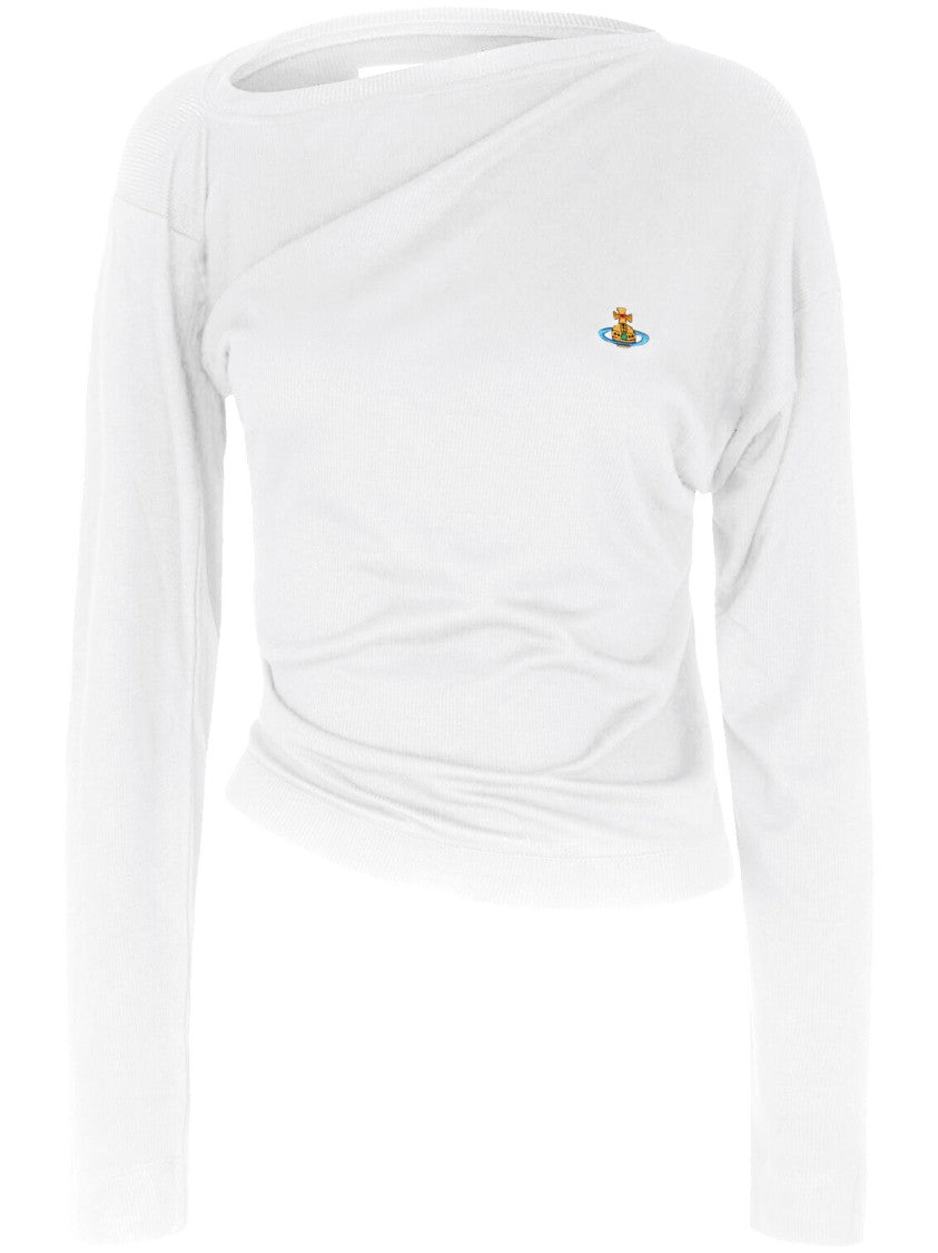 Vivienne Westwood Ls Hebo Top Asymmetrical Draped Top