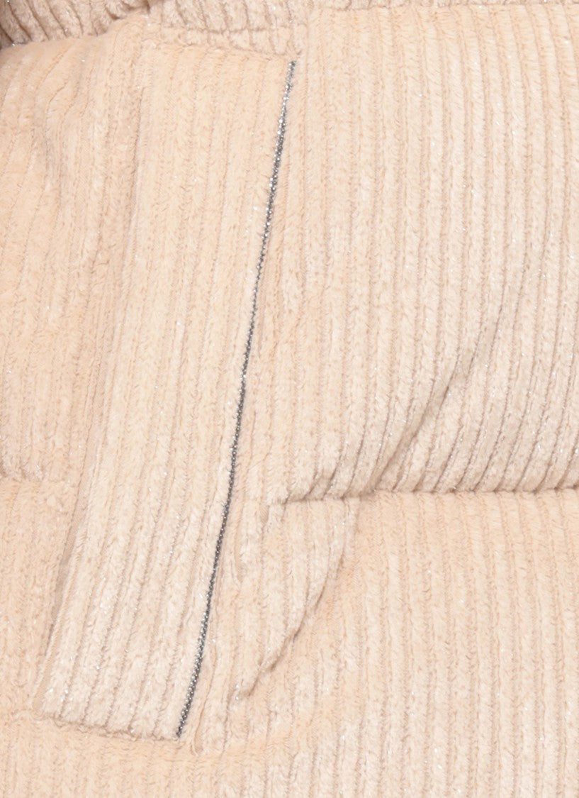 Peserico Beige Hooded Quilted Cotton-Blend Down Jacket