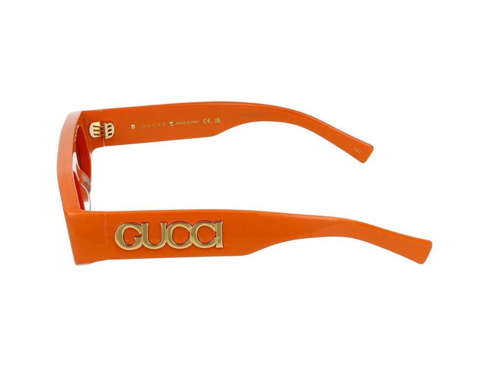 Gucci Orange Gg1771s Acetate Bold Rectangular Sunglasses
