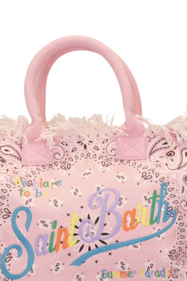 Mc2 Saint Barth Paisley Print Tote Bag With Fringed Edges