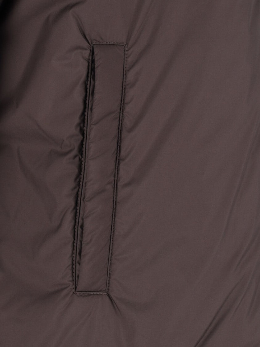 Herno Brown Waterproof High Collar Zip Jacket