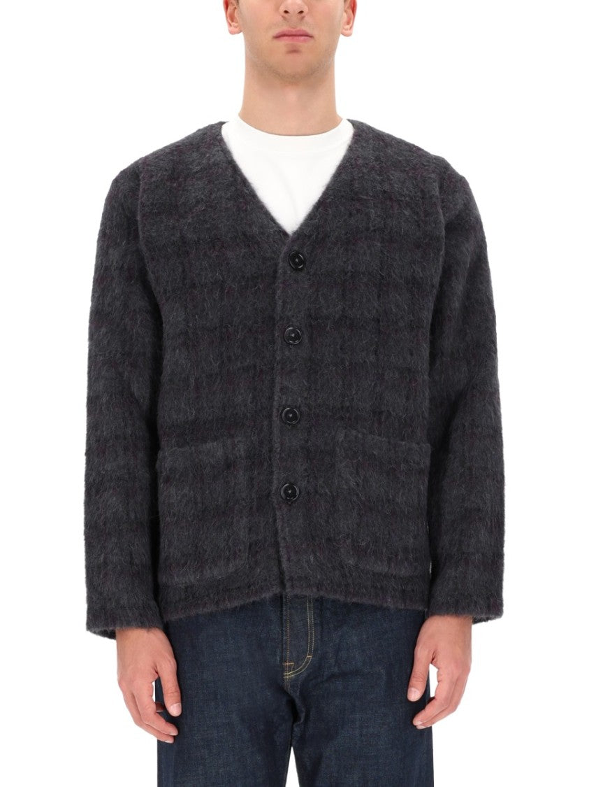 Our Legacy Soft Textured Checkered Wool-Blend Cardigan