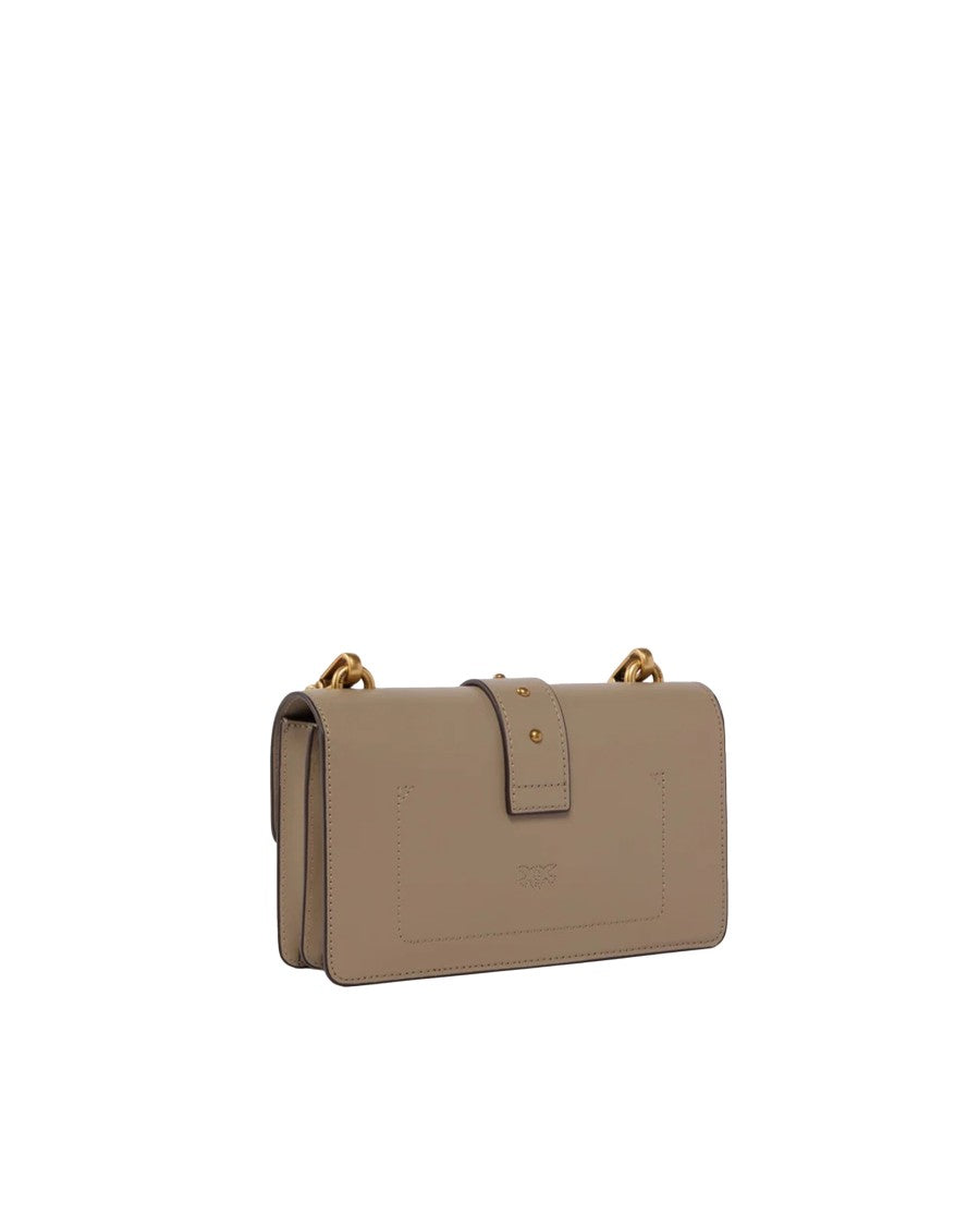 Pinko Grey Mini Love Bag One Leather Shoulder Bag