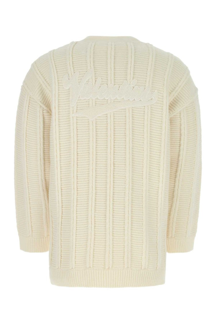 Valentino Garavani Ivory Wool Cardigan