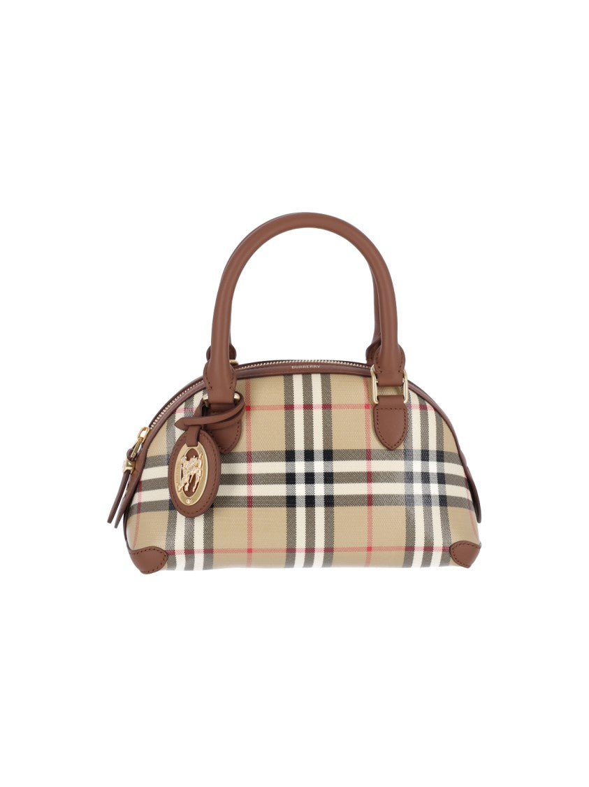 Burberry Beige Primrose Check Canvas Shoulder Bag