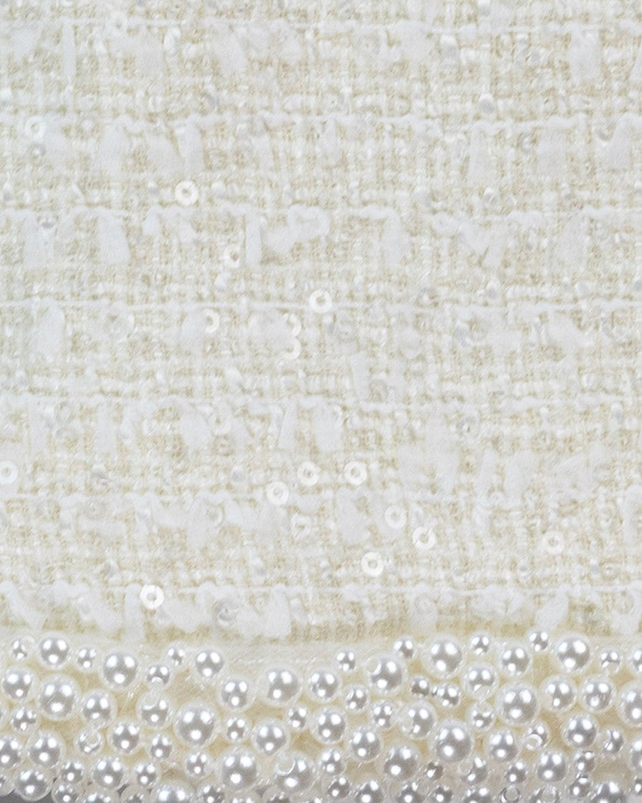 Self-Portrait Cream Bouclé Mini Skirt