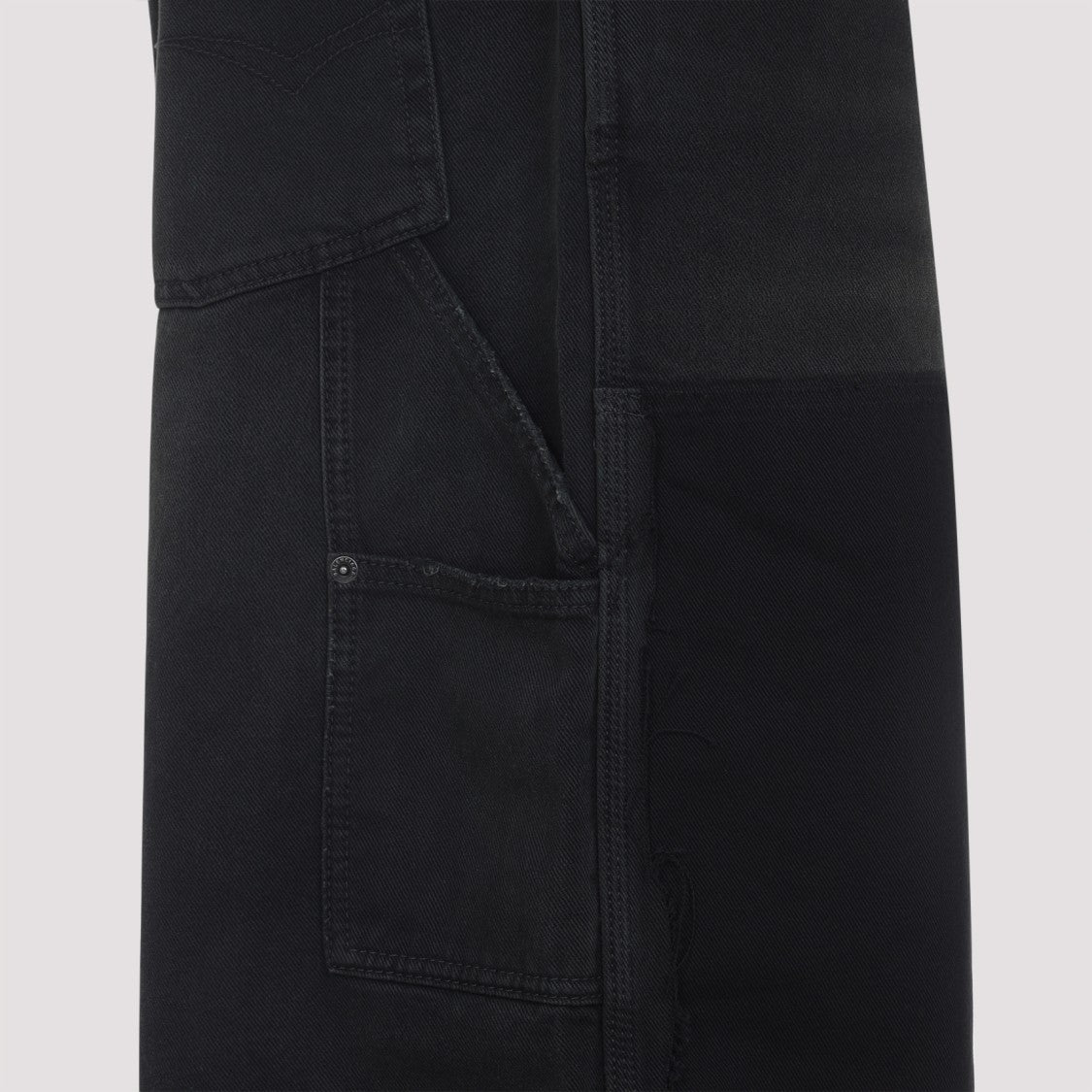 Balenciaga Ripped Off Baggy Black Cotton Jeans