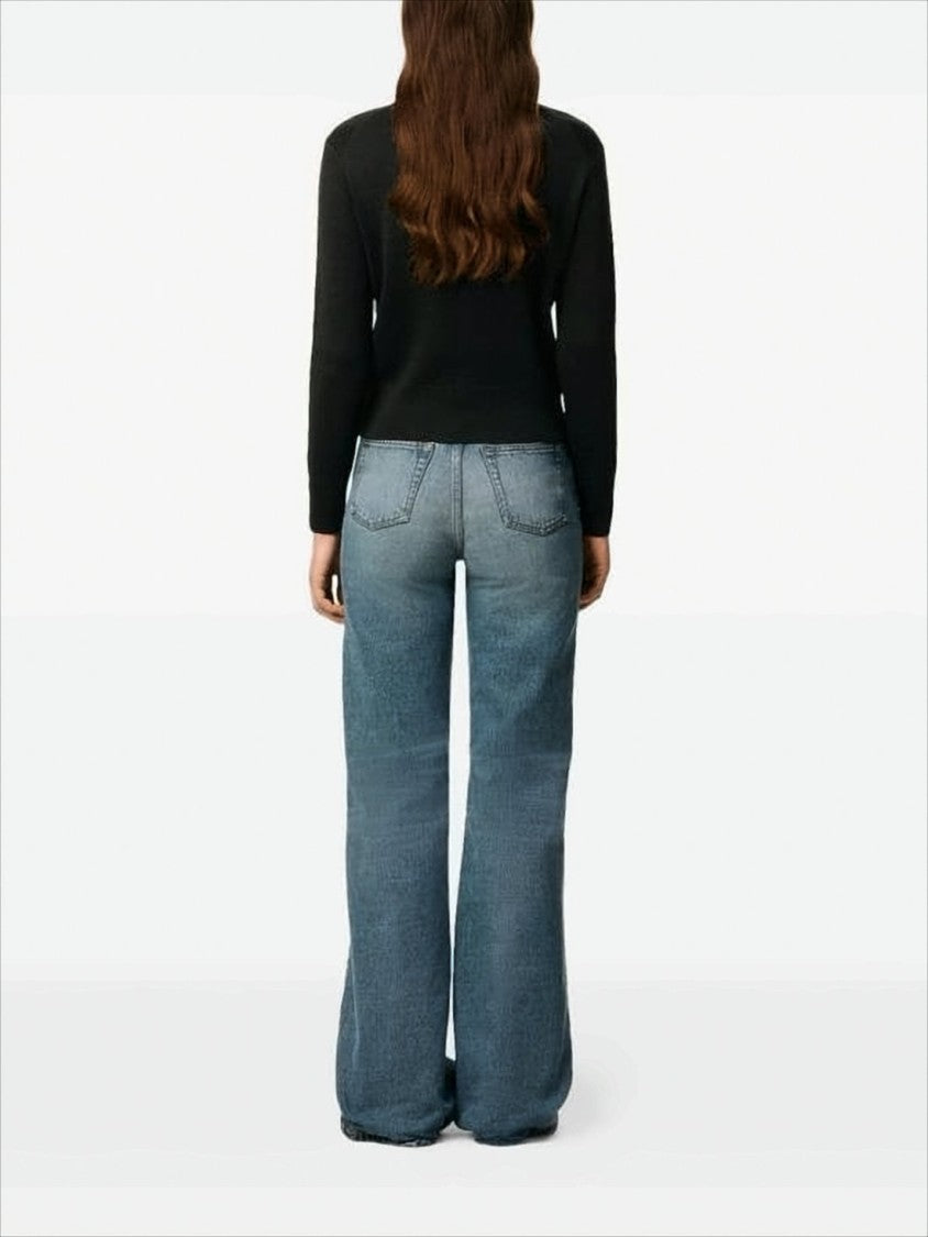 Ami Paris Black Wool Sweater With Crew Neck