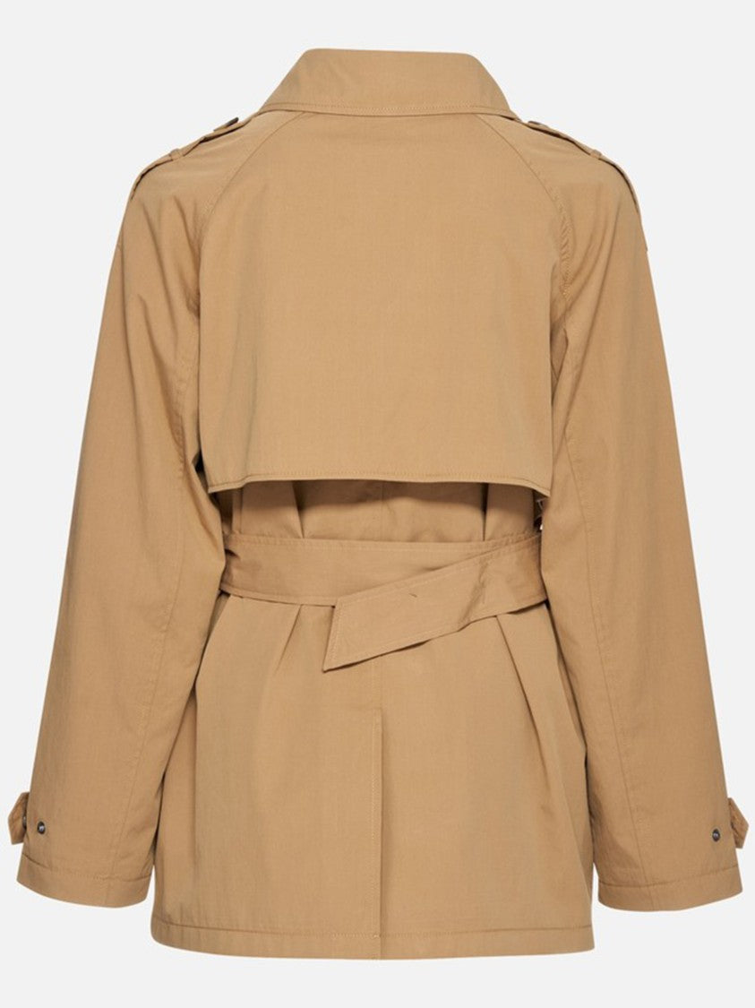 Geox Lampedusa Short Brown Double-Breasted Trench Coat