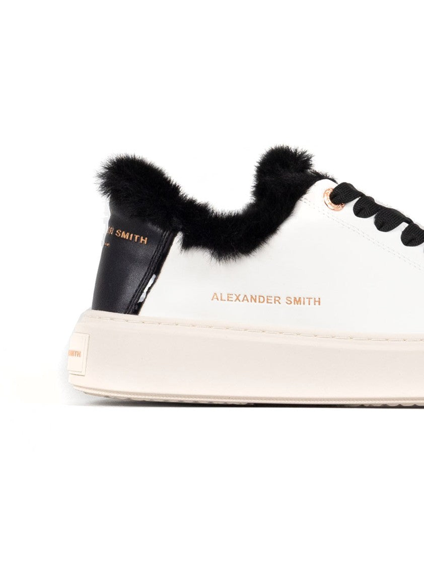 Alexander Smith Casual Trainers With Distinctive Black Fur Trim
