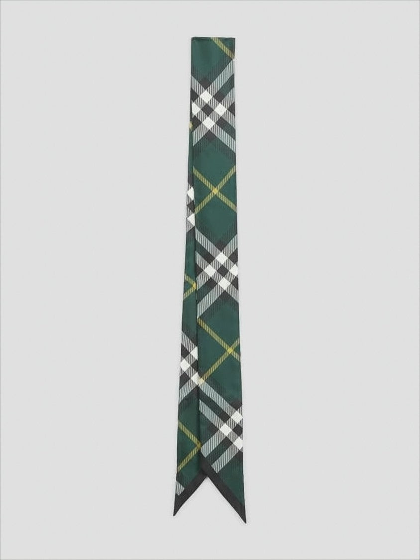 Burberry Plaid Silk Scarf With Pointed Ends