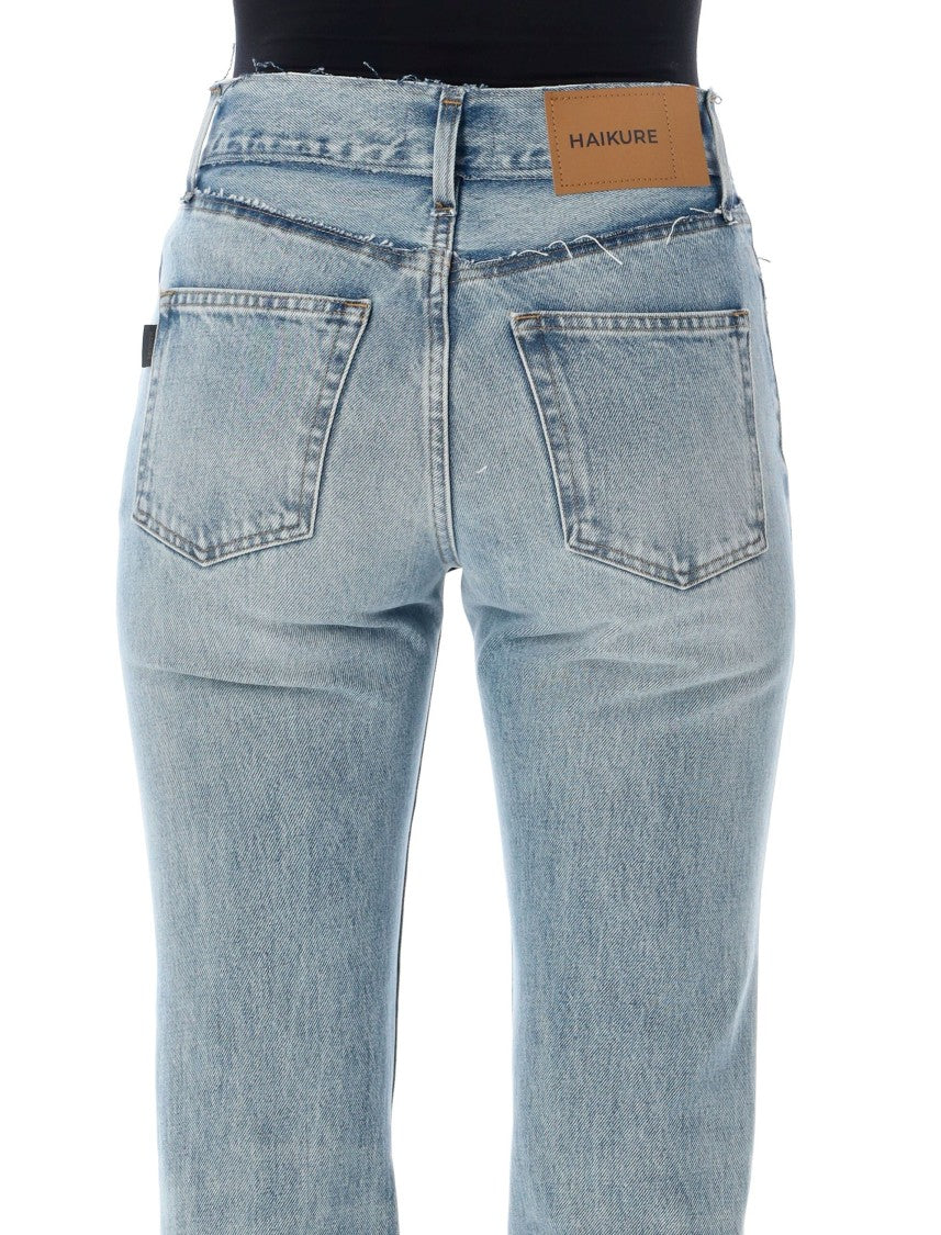 Haikure Light Blue Flora Pollock Cut Jeans