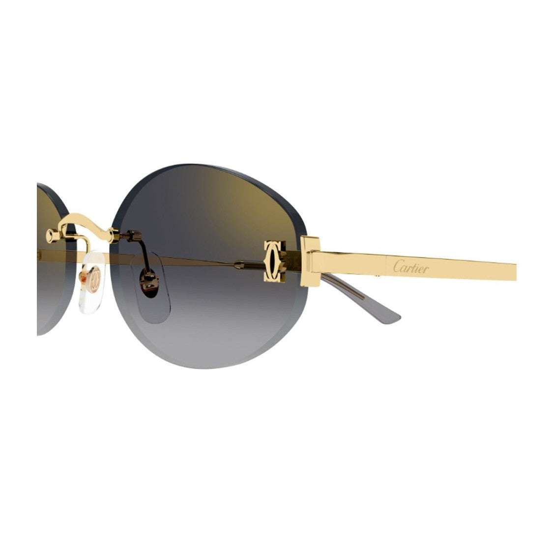 Cartier Gold C De Cartier Ct0592s Gradient Rimless Oval Sunglasses