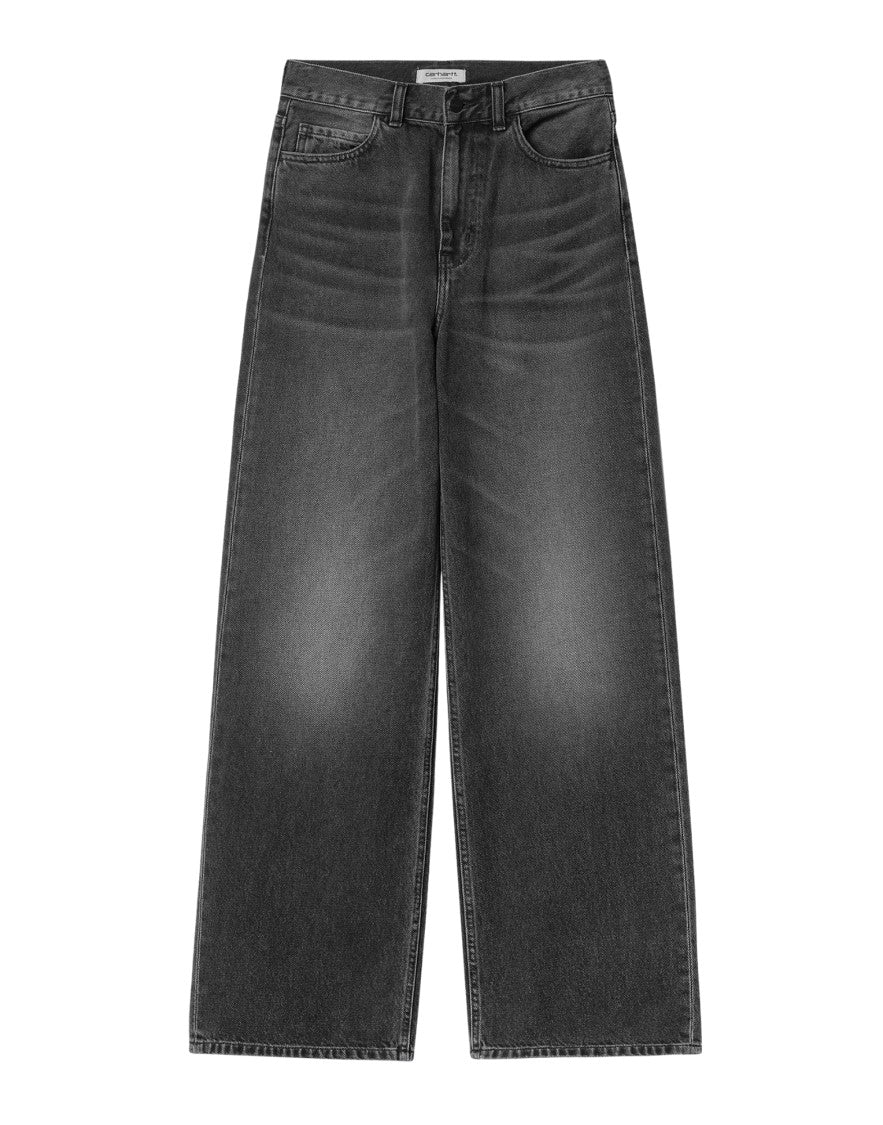 Carhartt Wip Black Dark Used Jane Organic Cotton Flared Jeans