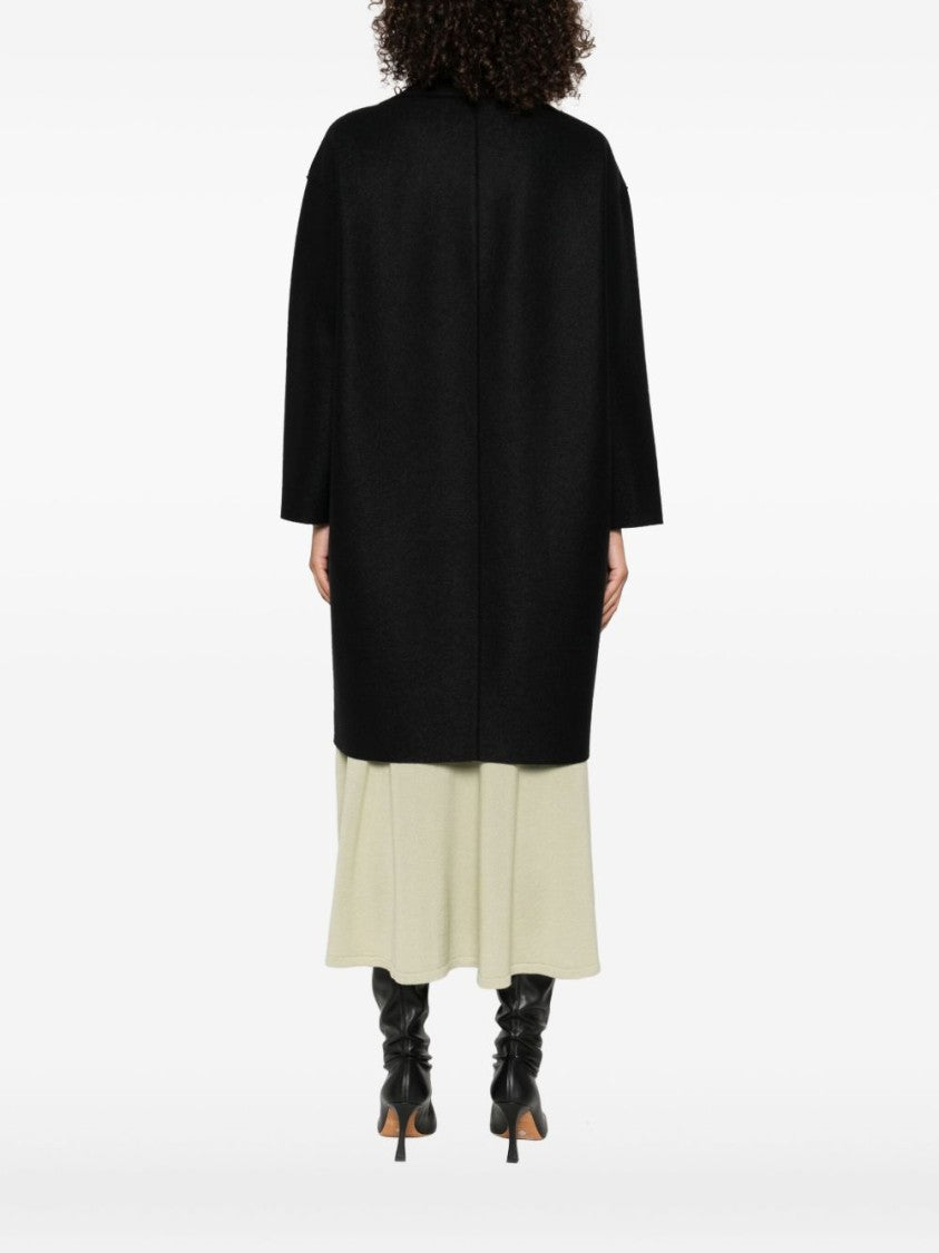 Harris Wharf London Double-Breasted Oversized Wool Coat With Wide Lapels