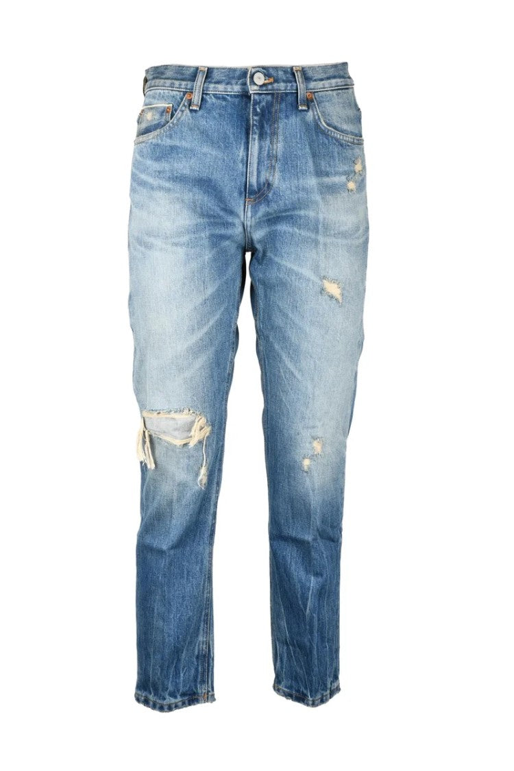 Dondup Distressed Blue Mid-Rise Denim Cindy Jeans
