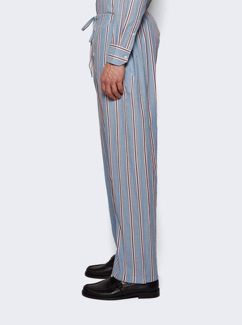 Bode Regatta Stripe Pajama Pants Blue