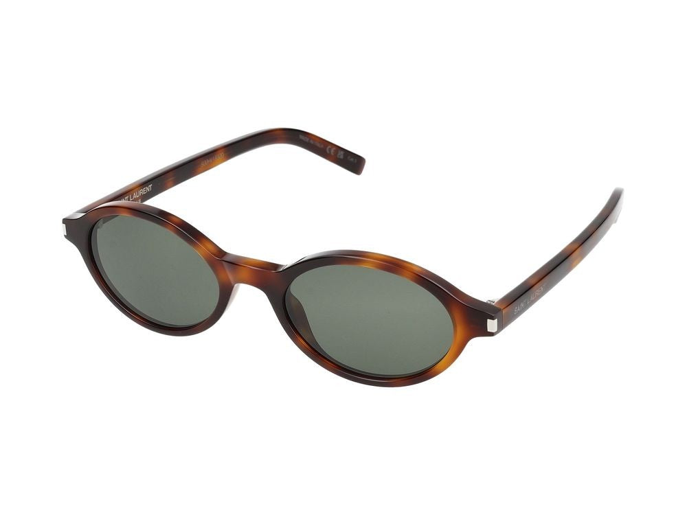 Saint Laurent Havana Round Tortoiseshell Acetate Sunglasses