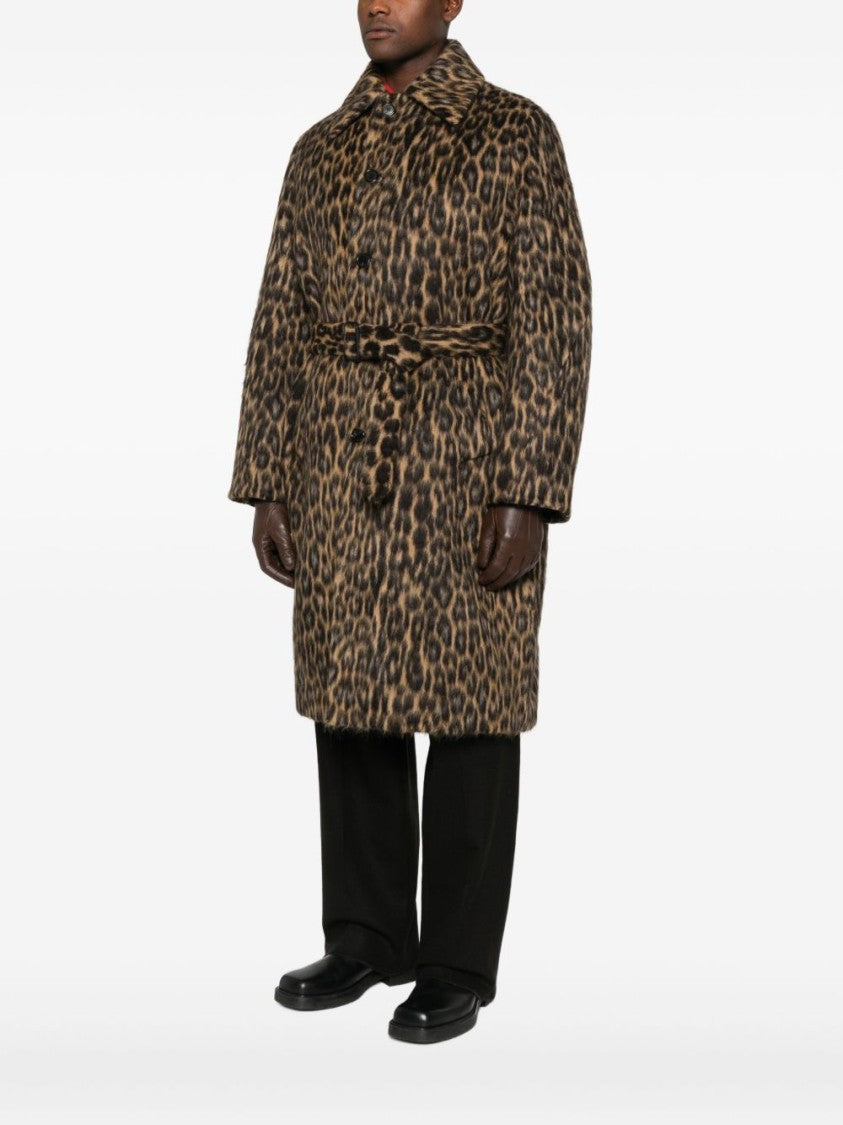 Lanvin Brown Multicolour Long Sleeve Button Coat