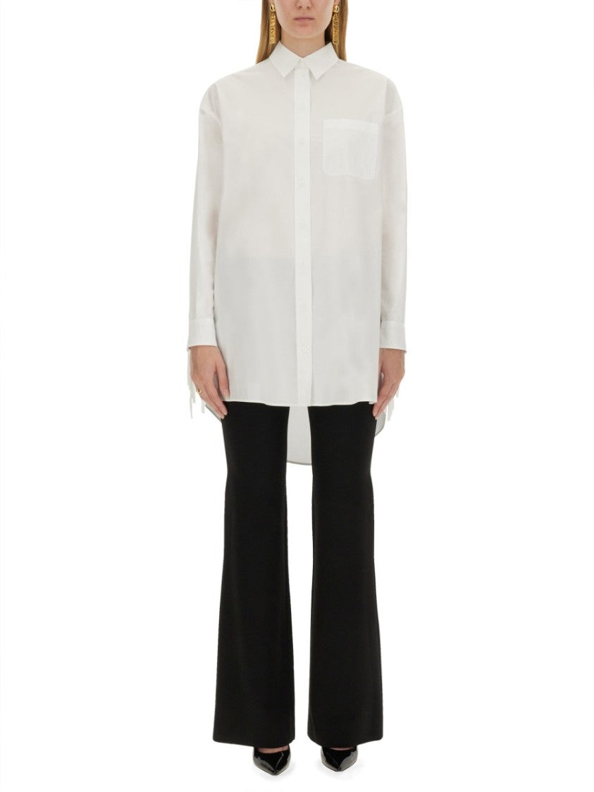 Moschino Fringe-Detail Poplin Shirt With Classic Collar