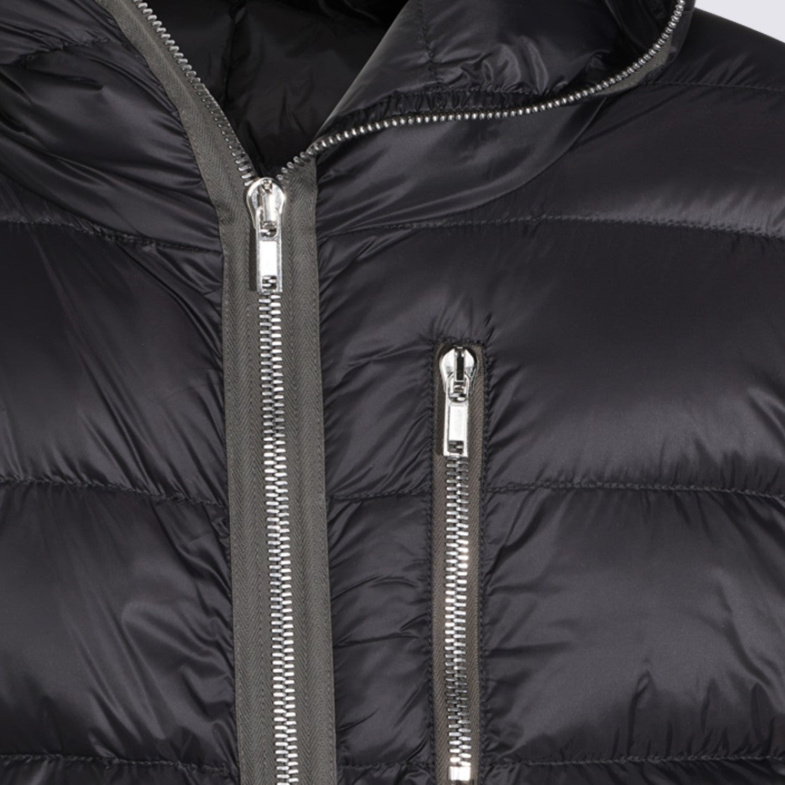 Rick Owens Padded Quilted Down Jacket With Hood And Zippered Pockets