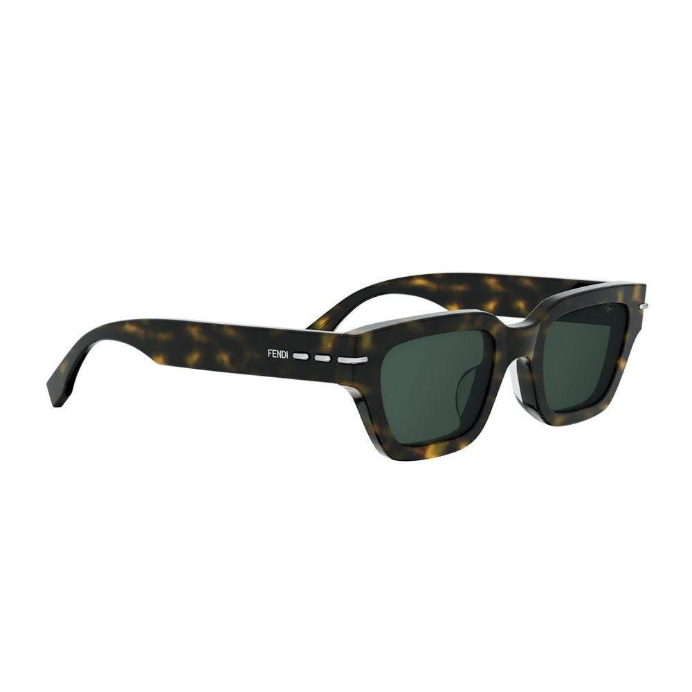 Fendi Saddlery Square Tortoiseshell Sunglasses With Selleria Stitching