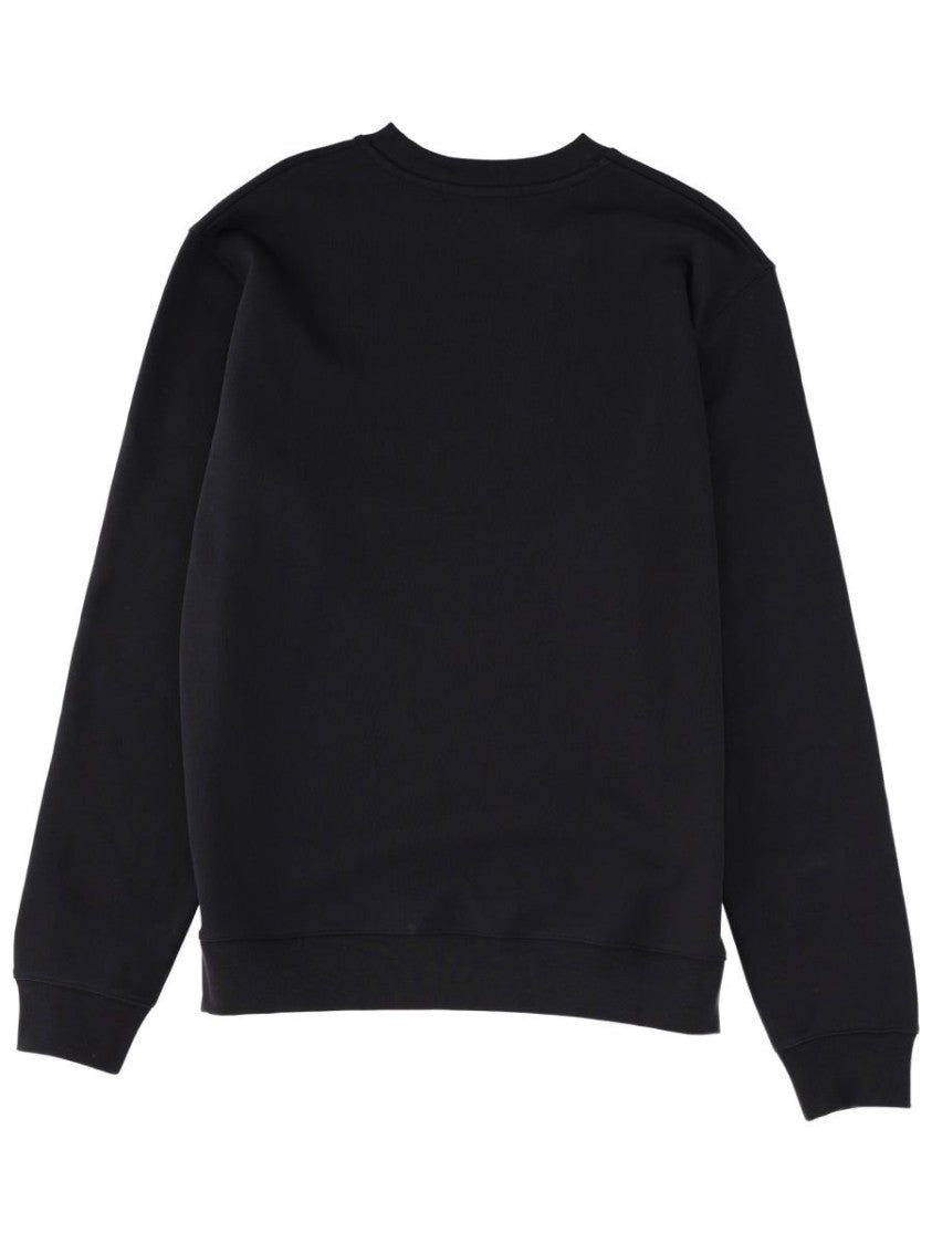 Msgm Long-Sleeve Black Sweatshirt With Hand-Painted Logo