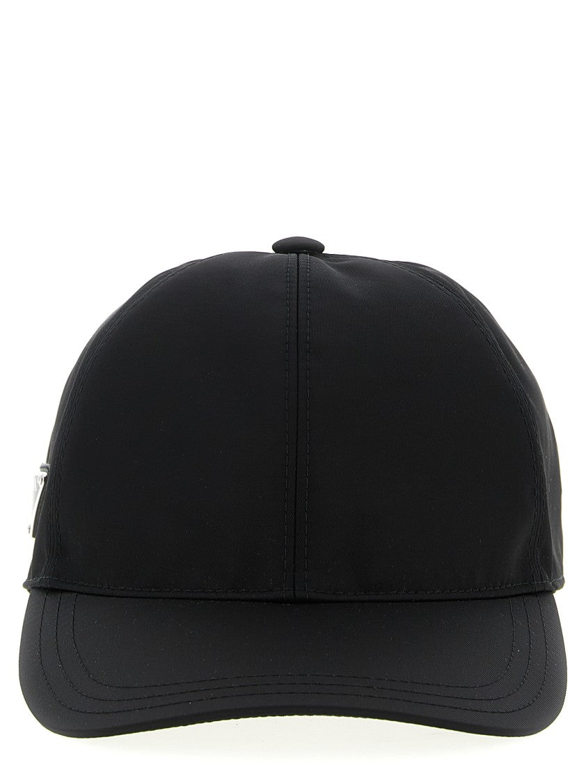 Prada Nylon Cap With Side Logo Application And Adjustable Strap