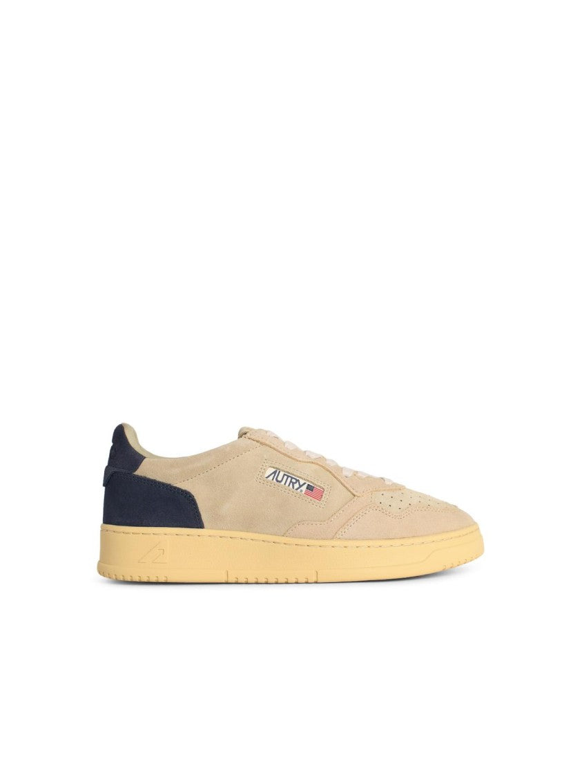 Autry 'Medalist Low' Beige Suede Sneakers