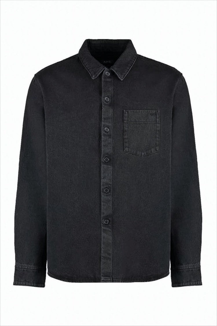 A.P.C. Cropped Black Denim Jacket