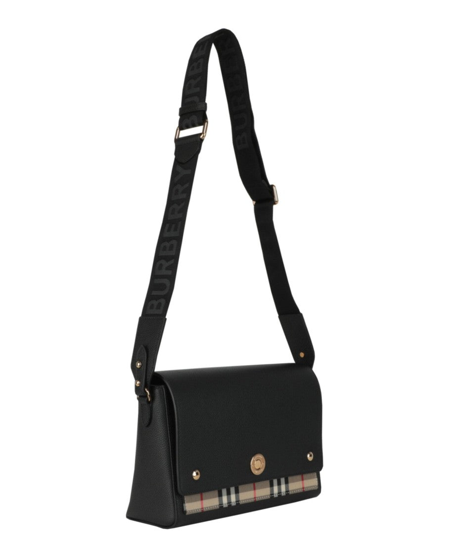 Burberry Pebbled Leather Medium Note Bag With Adjustable Strap