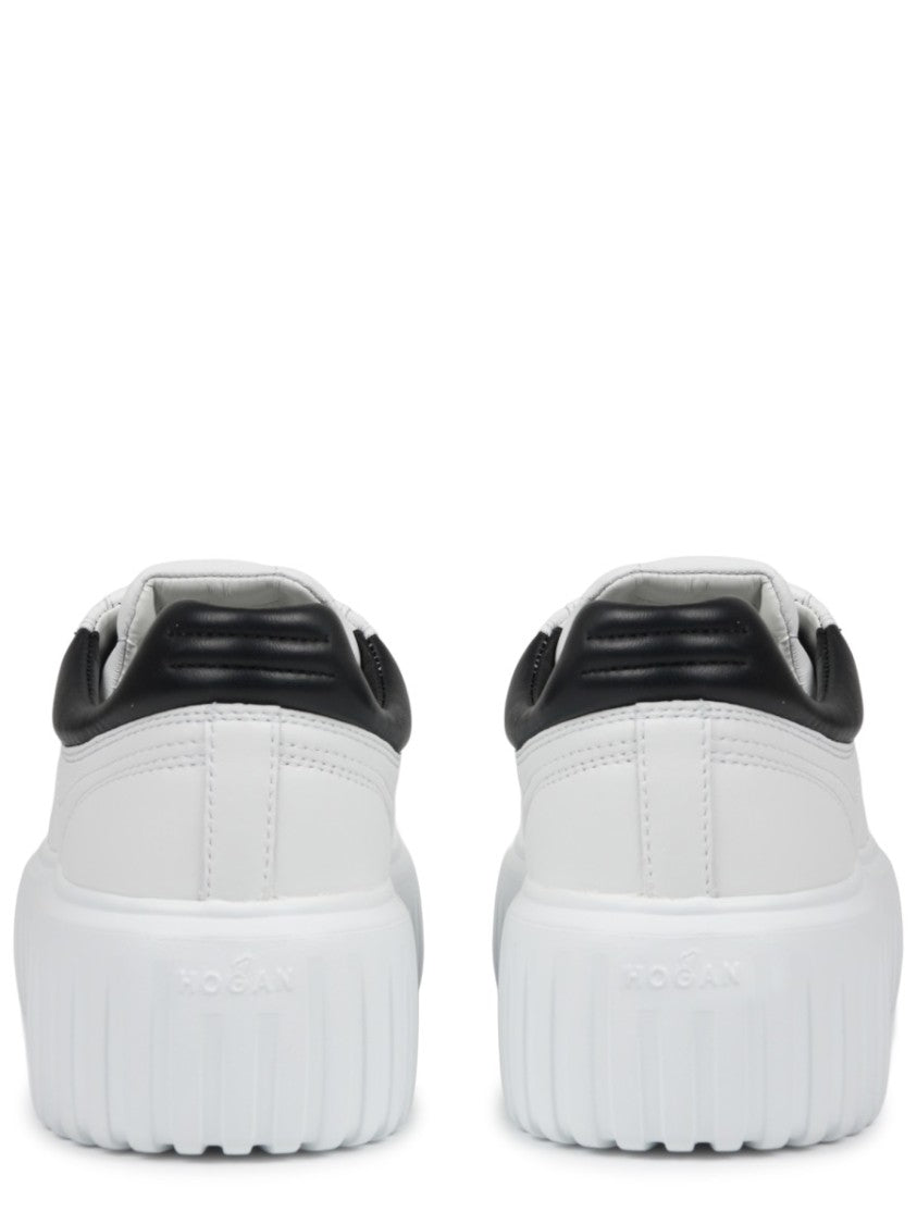 Hogan H-Stripes Ridged White Sole Mutton Sneakers