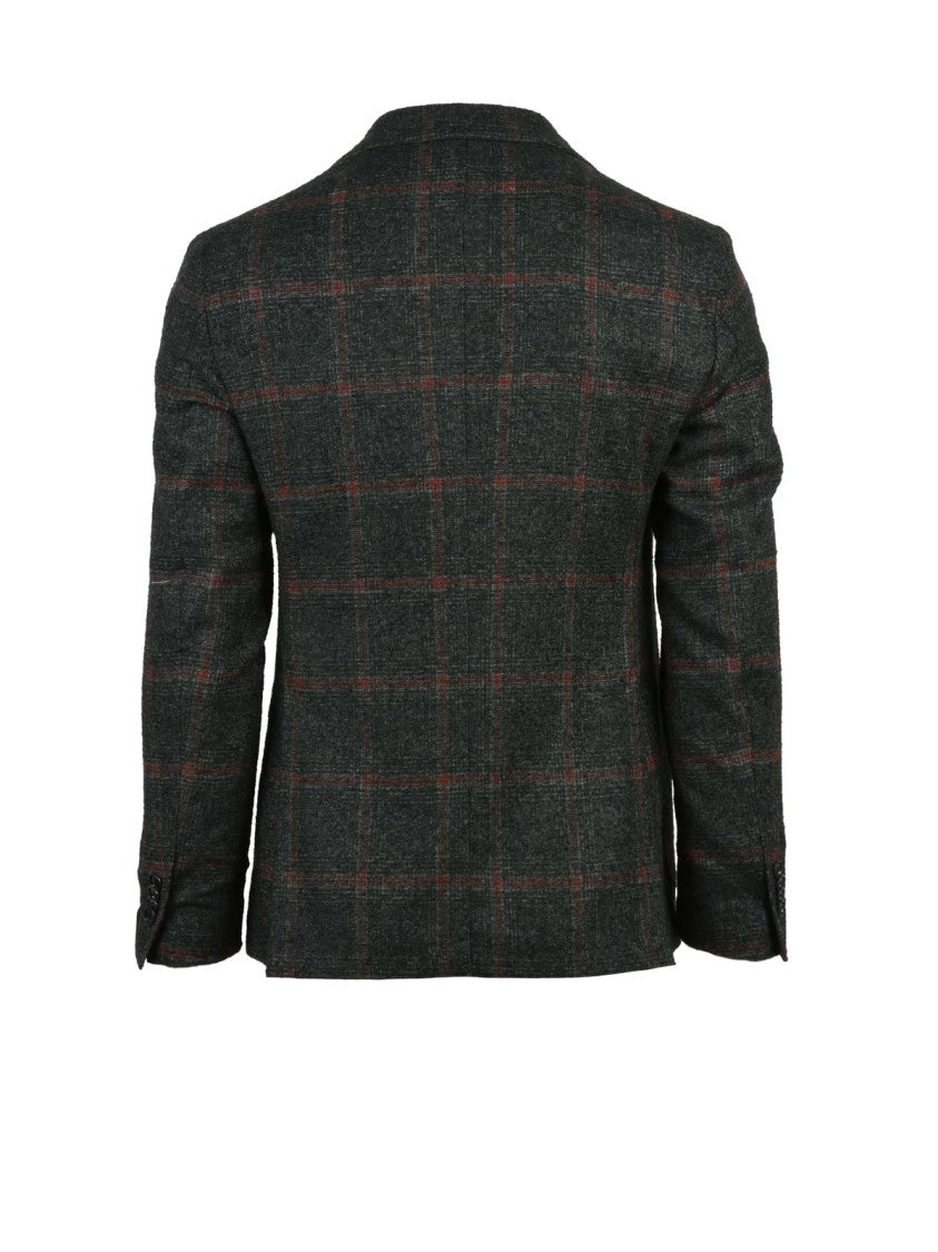 L.B.M. 1911 Rounded Check Pattern Jacket With Button Closure