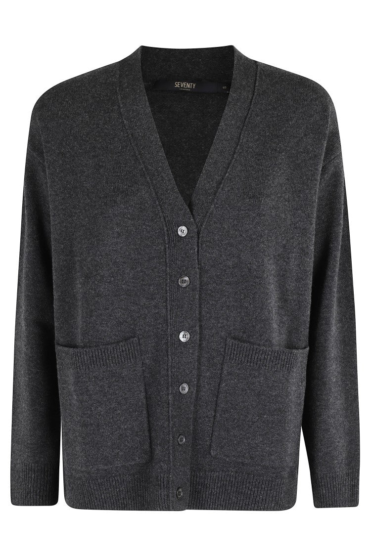 Seventy V-Neck Long Sleeve Cardigan With Center Button Closure