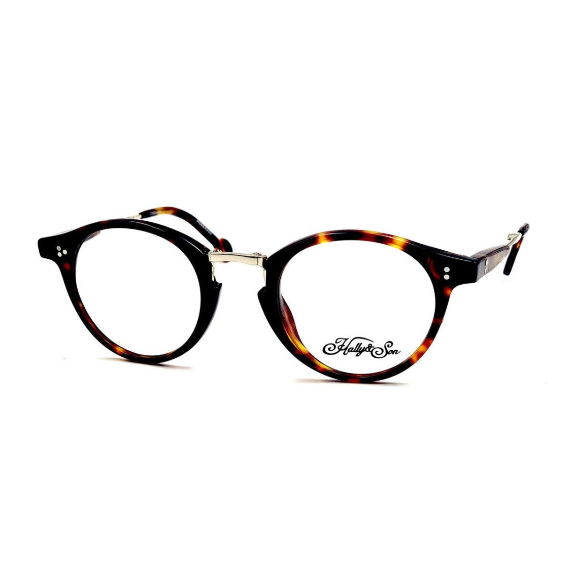 Hally & Son Havana Hs664 Celluloid Round Sunglasses