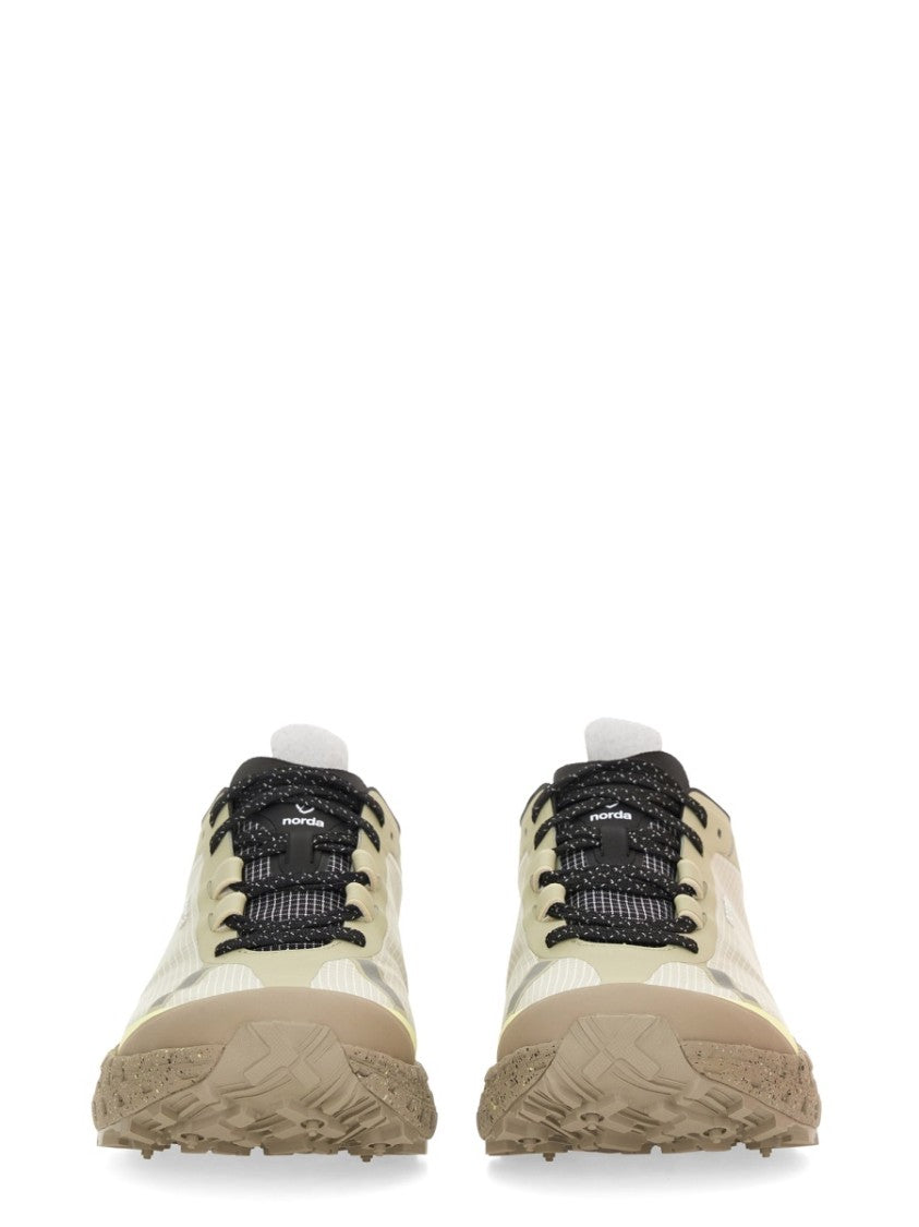 Norda Beige Sneakers With Textured Sole And Reflective Accents
