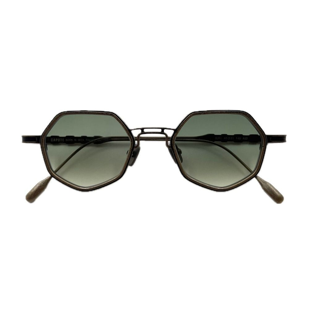Capote Eyewear Guri Geometric Heptagonal Sunglasses In Antique Gold Titanium